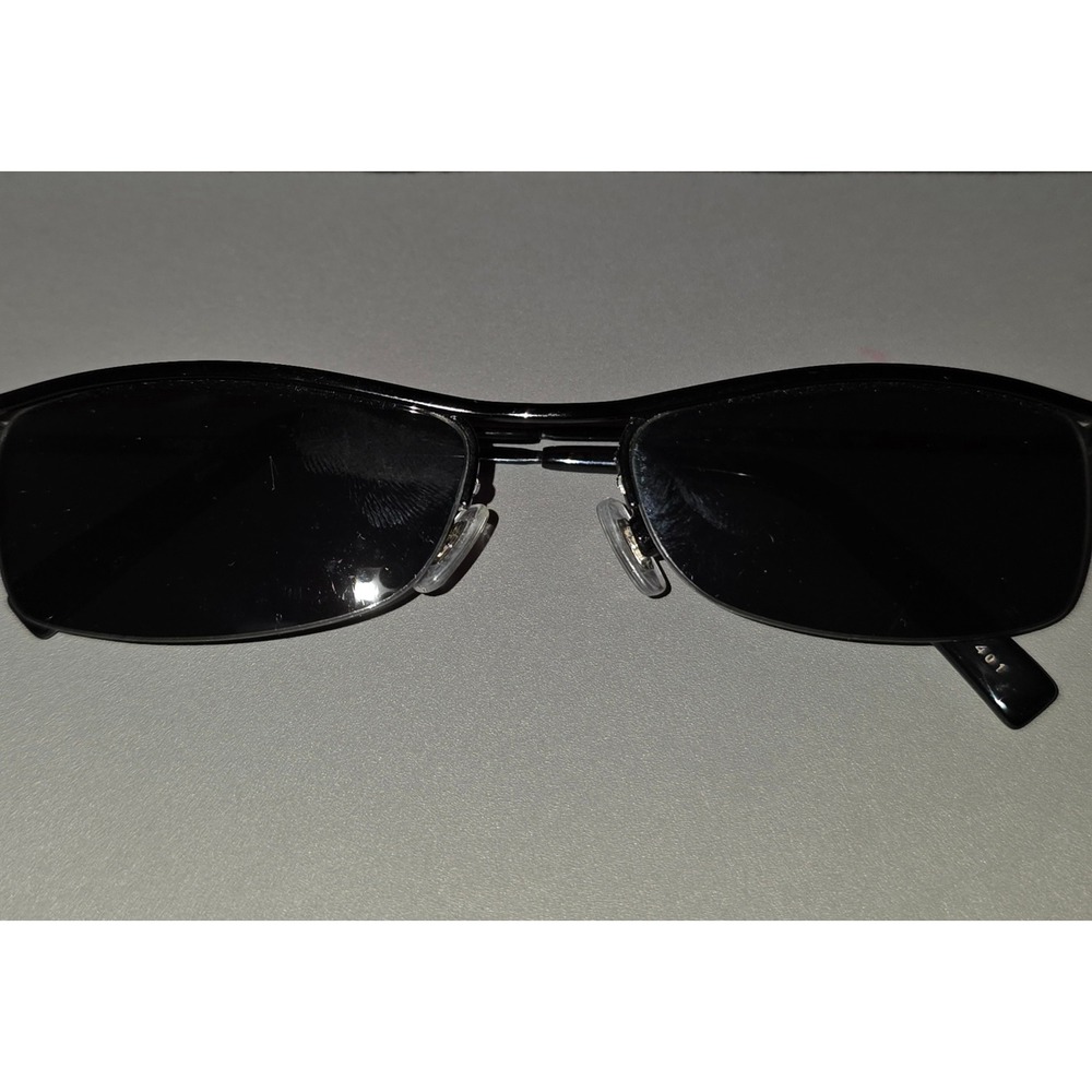 Y2K DKNY 7248S Sunglasses Black Rectangular Metal Frame Womens Designer Shades